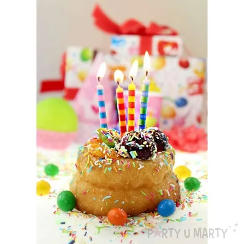 swieczki na tort pasy poziome mix godan 6 cm 24 szt