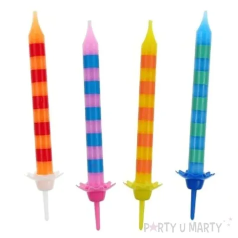 swieczki na tort pasy poziome mix godan 6 cm 24 szt