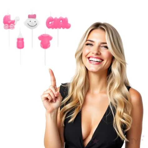 swieczki na tort pikery baby shower girl rozowe partypal 5 szt