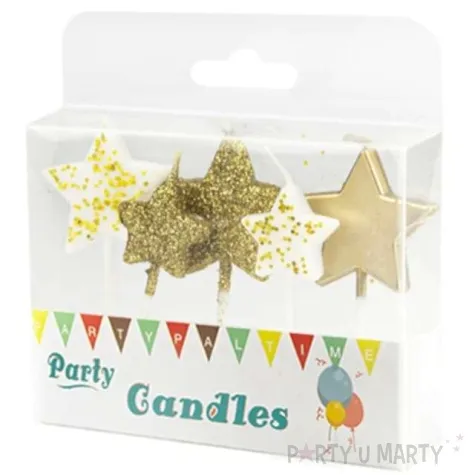 swieczki na tort pikery gwiazdki zlote partypal 5 szt