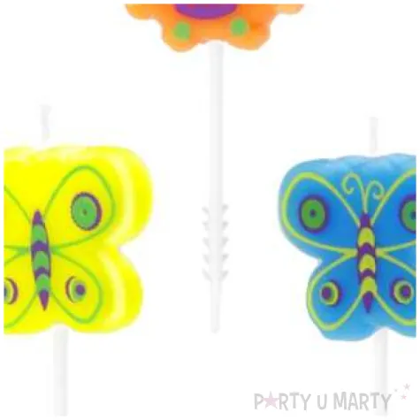 swieczki na tort pikery sowy i motylki mix partypal 5 szt