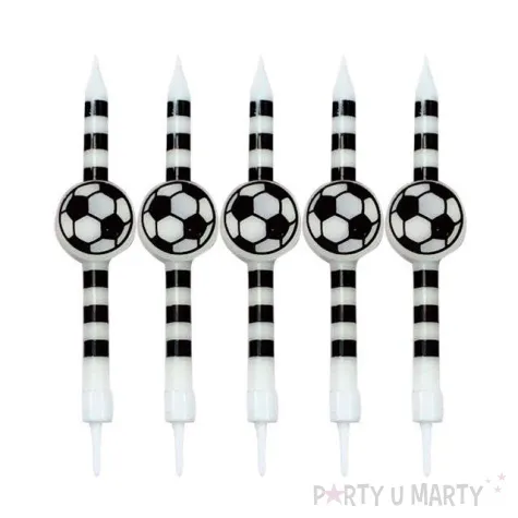 swieczki na tort pilka nozna biale givi 5 szt