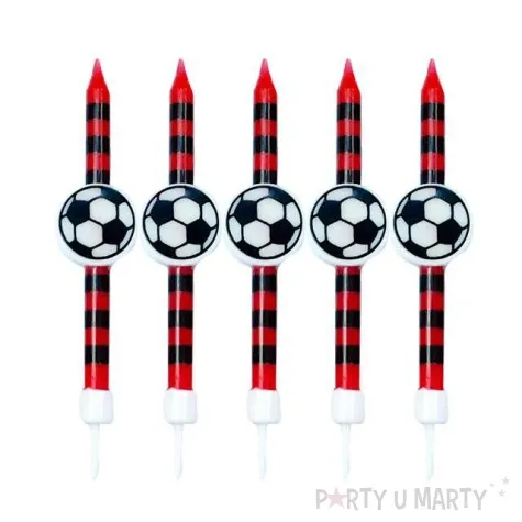 swieczki na tort pilka nozna czerwone givi 5 szt