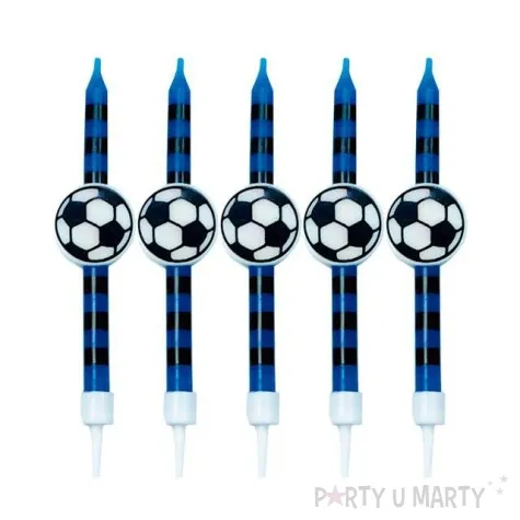 swieczki na tort pilka nozna niebieskie givi 5 szt