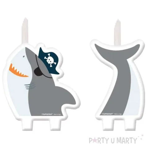 swieczki na tort piracki rekin amscan 2 szt