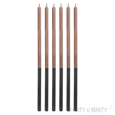 swieczki na tort platinum rozowe zloto godan 14 5 cm 6 szt
