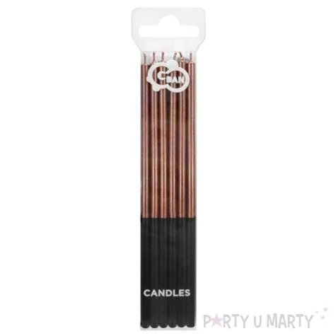 swieczki na tort platinum rozowe zloto godan 14 5 cm 6 szt