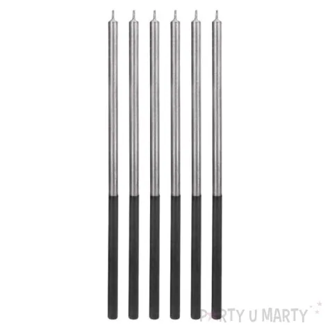 swieczki na tort platinum srebrne godan 14 5 cm 6 szt