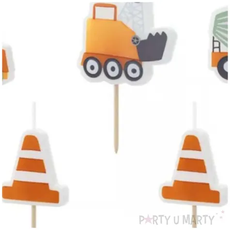 swieczki na tort pojazdy budowlane partydeco 4 5 cm 5 szt