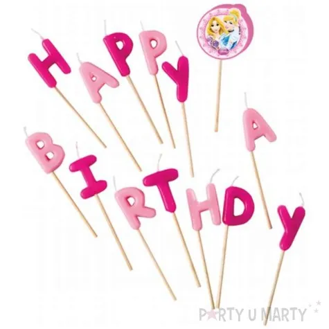 swieczki na tort princess happy birthday procos 14 szt