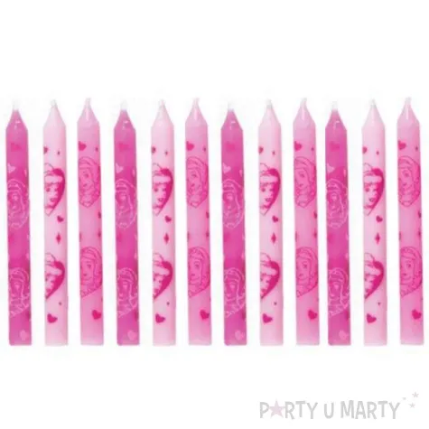 swieczki na tort princess rozowe procos 12 szt