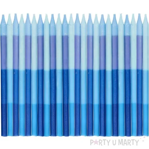 swieczki na tort przejscia niebieski folat 24 szt