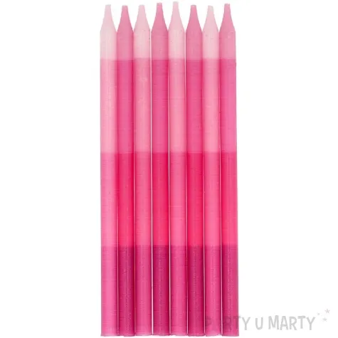 swieczki na tort przejscia rozowy folat 24 szt