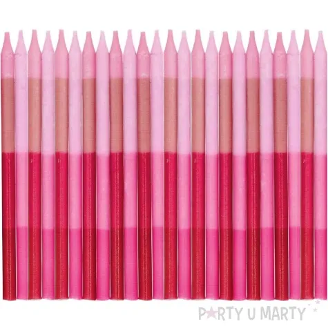 swieczki na tort przejscia rozowy folat 24 szt