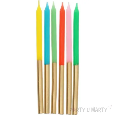 swieczki na tort retro metalic mix folat 10 cm 24 szt