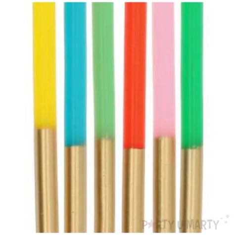 swieczki na tort retro metalic mix folat 10 cm 24 szt