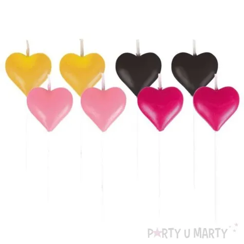 swieczki na tort serduszka mix amscan 8 szt
