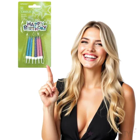 swieczki na tort spiralne mix amscan 12 szt