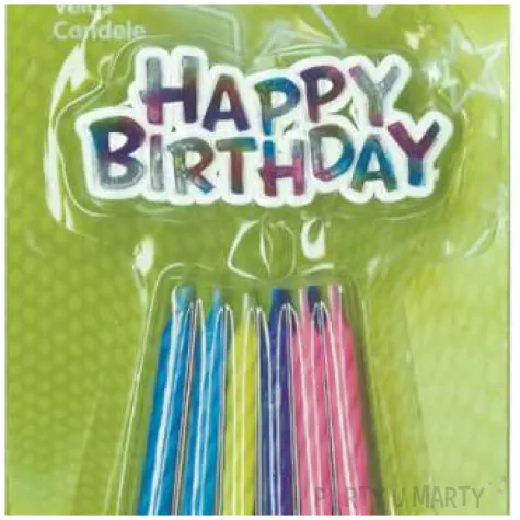 swieczki na tort spiralne mix amscan 12 szt