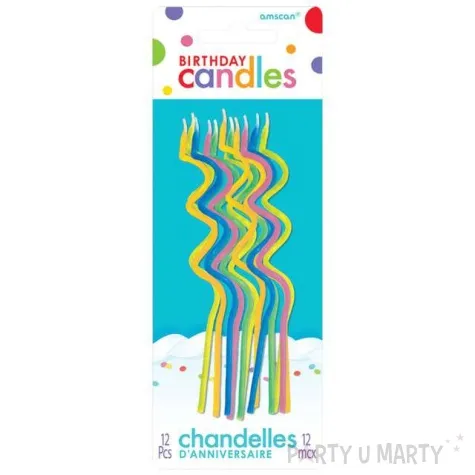swieczki na tort spiralne mix amscan 12 szt