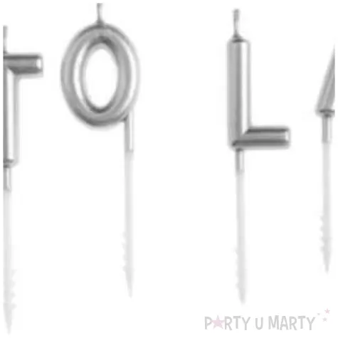 swieczki na tort sto lat srebrne partypal