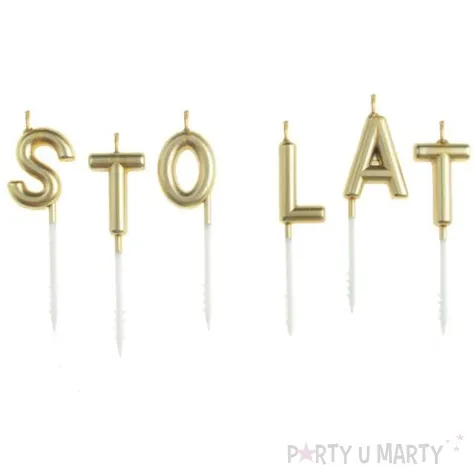 swieczki na tort sto lat zlote partypal