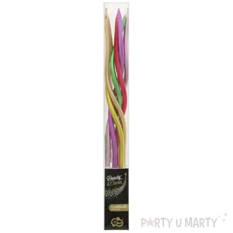 swieczki na tort swiderki metaliczne mix godan 6 szt