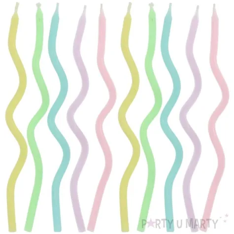 swieczki na tort swiderki pastelowe mix folat 10 szt