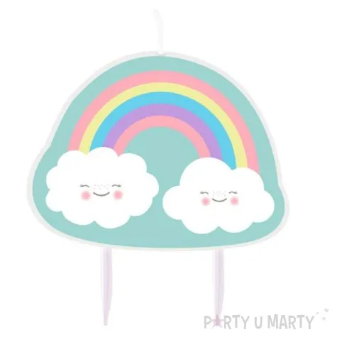 swieczki na tort tecza i chmurka amscan