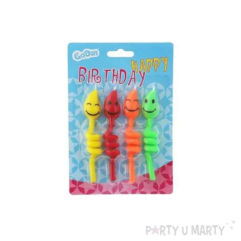 swieczki na tort wesole spirale 4 szt