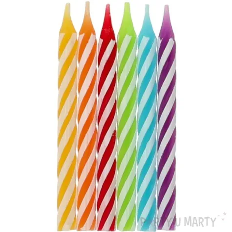 swieczki na tort zakrecone mix folat 10 szt