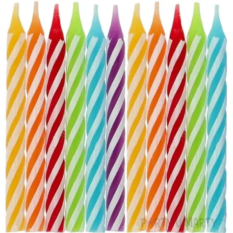 swieczki na tort zakrecone mix folat 10 szt