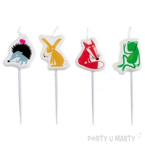 swieczki na tort zwierzatka amscan 4 szt
