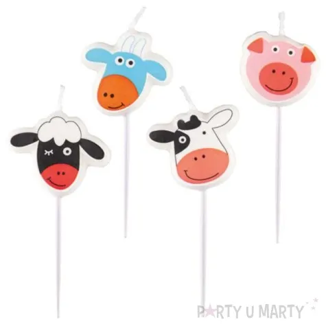 swieczki na tort zwierzatka z farmy amscan 4 szt