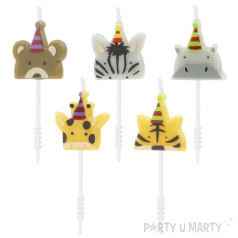swieczki na tort zwierzeta z zoo partypal 6 cm 5 szt