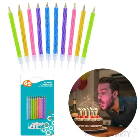 swieczki paski mix godan 6 cm 10 szt