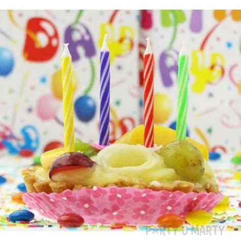 swieczki paski podwojny wzor mix godan 24 szt