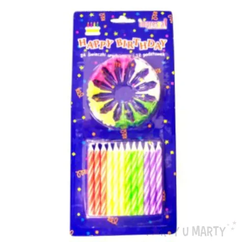 swieczki paski podwojny wzor mix godan 24 szt