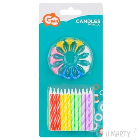 swieczki paski podwojny wzor mix godan 24 szt