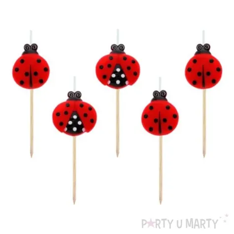 swieczki pikery biedronki czerwone godan 7 cm 5 szt