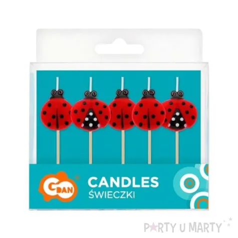 swieczki pikery biedronki czerwone godan 7 cm 5 szt