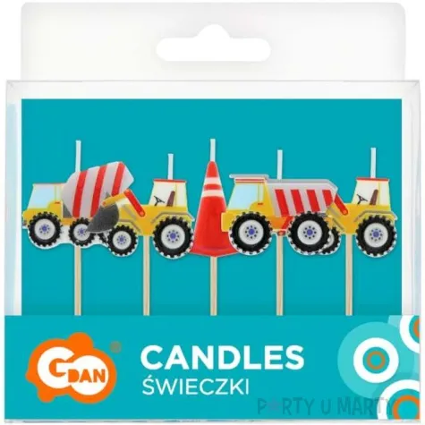swieczki pikery budowa pojazdy i pacholek mix godan 7 cm 5 szt