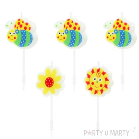 swieczki pikery pszczolki zolte partypal 5 szt