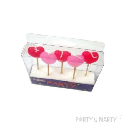 swieczki pikery serca rozowe