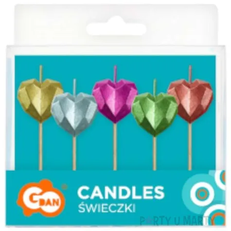 swieczki pikery serduszka godan 5 szt