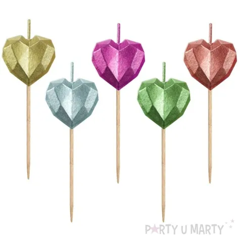 swieczki pikery serduszka godan 5 szt