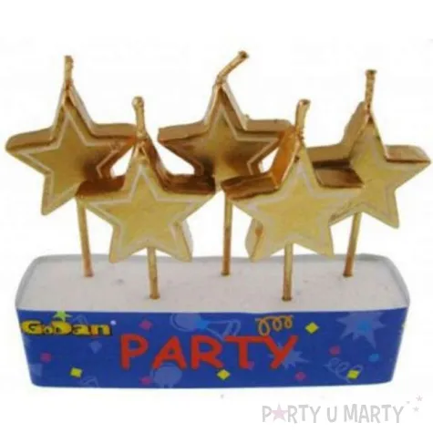 swieczki pikery zlote gwiazdki