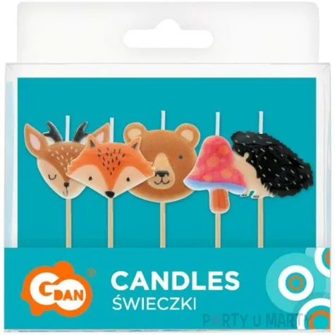 swieczki pikery zwierzeta lesne muchomor mix godan 8 cm 5 szt