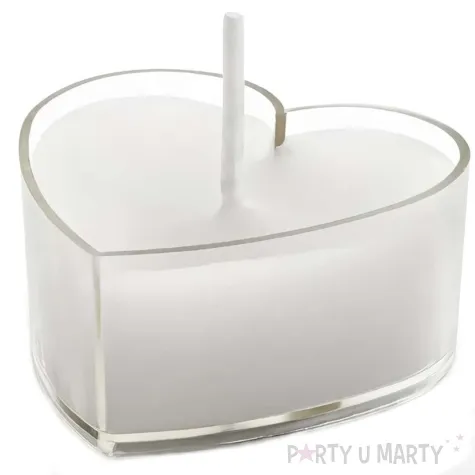 swieczki serce tealight bialy partydeco 10 szt