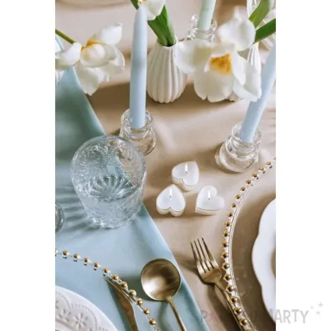 swieczki serce tealight bialy partydeco 10 szt